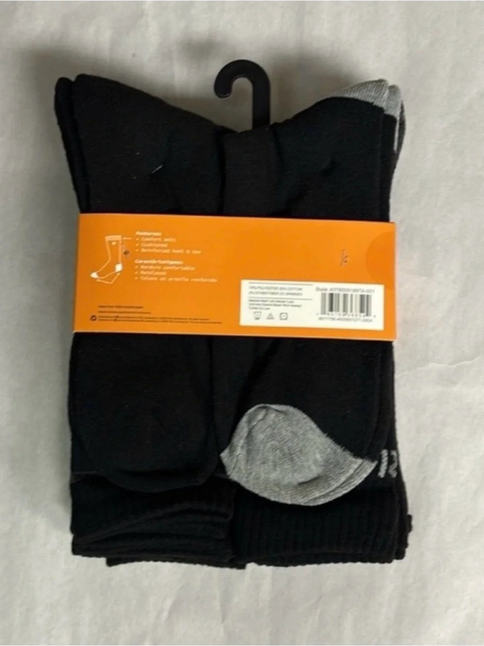 New Timberland Socks 6 Pair Men’s Black Cushioned Crew Casual Activewear Socks